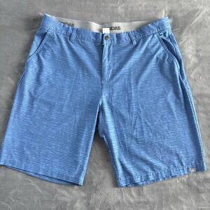 Adidas Golf Shorts Mens Light Blue‎ Striped Athletic Casual Size 38